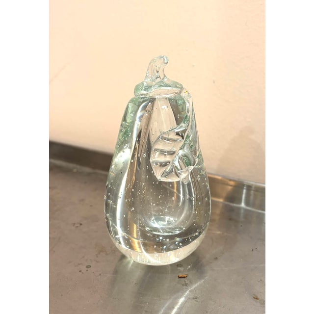 Vintage bubble glass pear paper weight. Excellent condition.