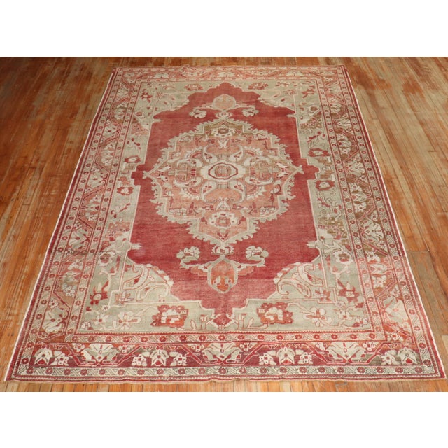 Folk Art Antique Zabihi Collection Turkish Rug - 7'7" x 11'6" For Sale - Image 3 of 10