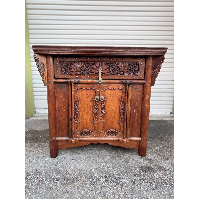 Antique Chinese Shanxi Province Winged Cabinet Table For Sale - Image 12 of 15