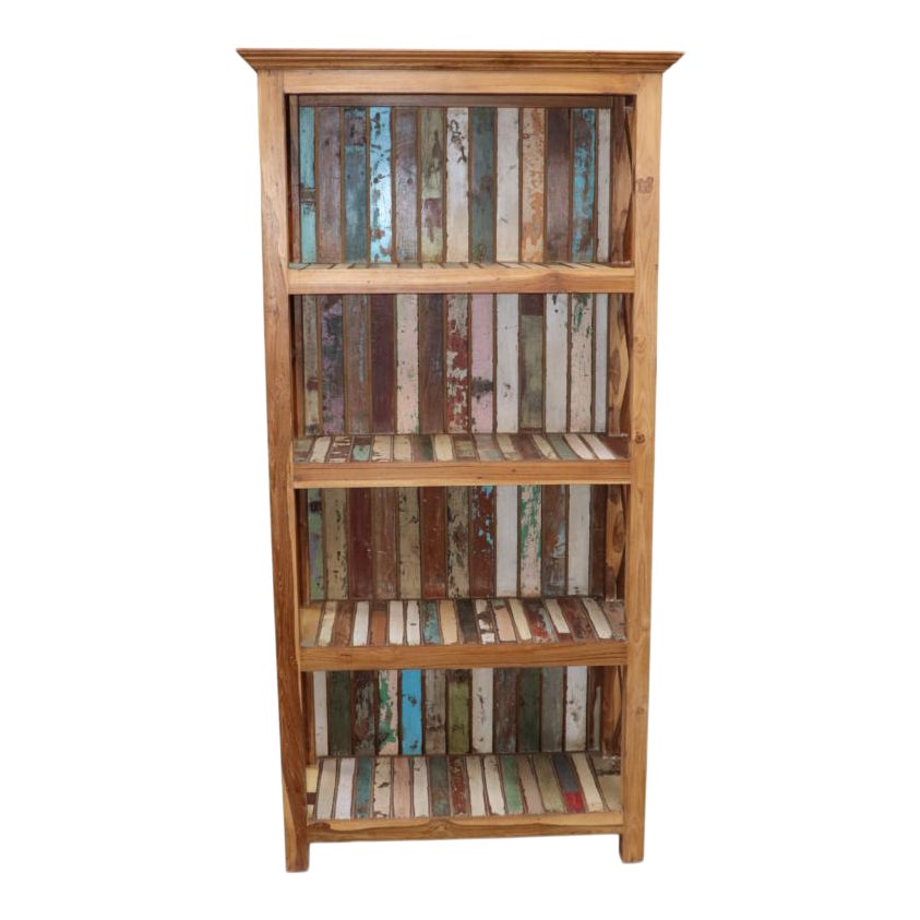 Farmhouse Style 4 Shelves Reclaimed Wood Display Bookcase Chairish