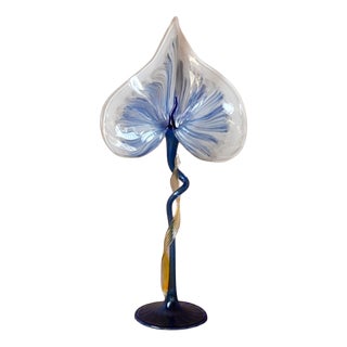 Decorative Blown Glass Flower by Per Linnemann-Schmidt, 1980s For Sale