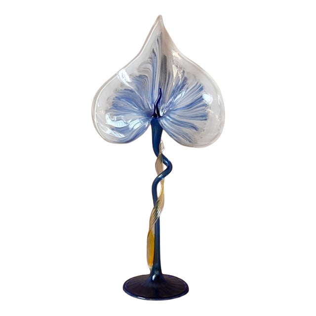 Decorative Blown Glass Flower by Per Linnemann-Schmidt, 1980s For Sale