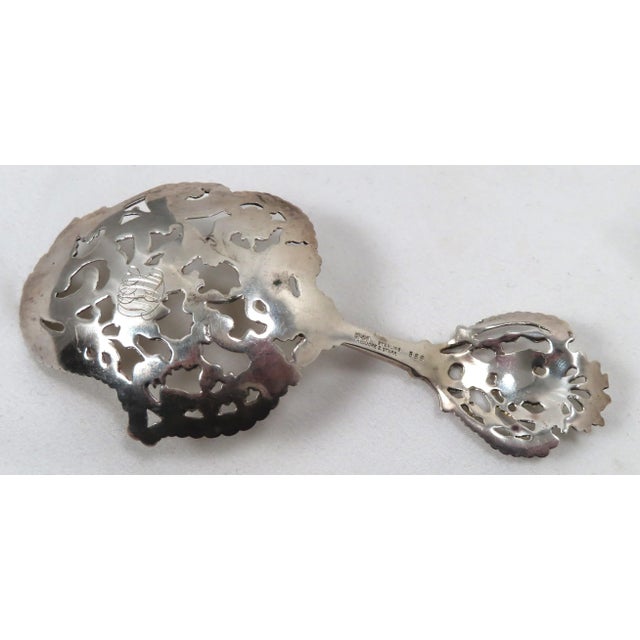 Silver Fancy Rococo Style Antique Sterling Silver Bon Bon or Nut Scoop by Gorham For Sale - Image 8 of 13