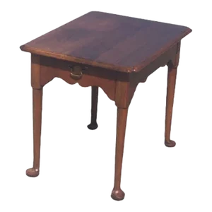 Mid 20th Century Vintage Statton Queen Anne Style Cherry Wood Side Table