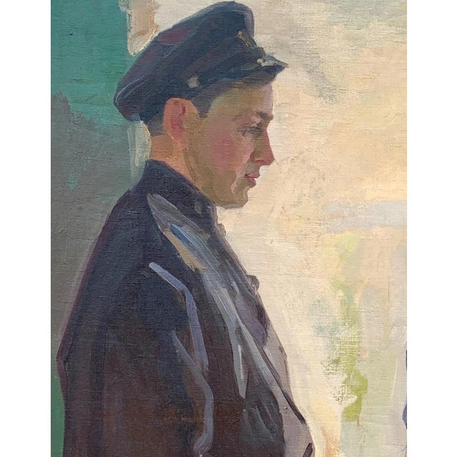 Oil Painting, Socialist Realism Art, 1959 For Sale - Image 6 of 6