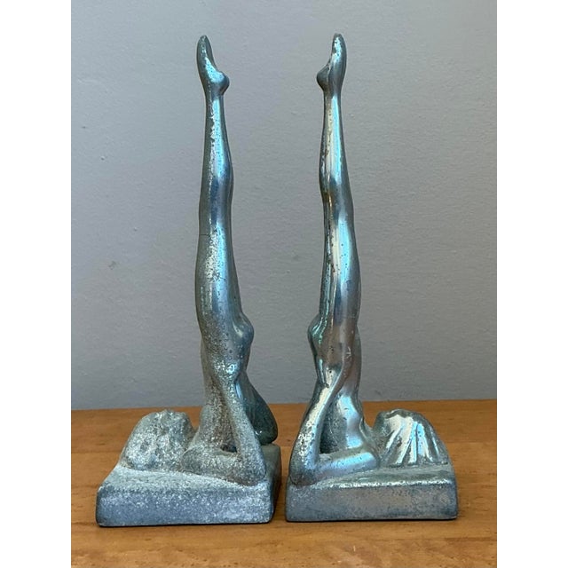 Metal Vintage Deco Frantart Sasparilla Nude Bookends - Set of 2 For Sale - Image 7 of 12