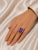 Art Deco 14K Yellow Gold Diamond Amethyst Antique Statement Ring, Size 5.5 For Sale - Image 3 of 3