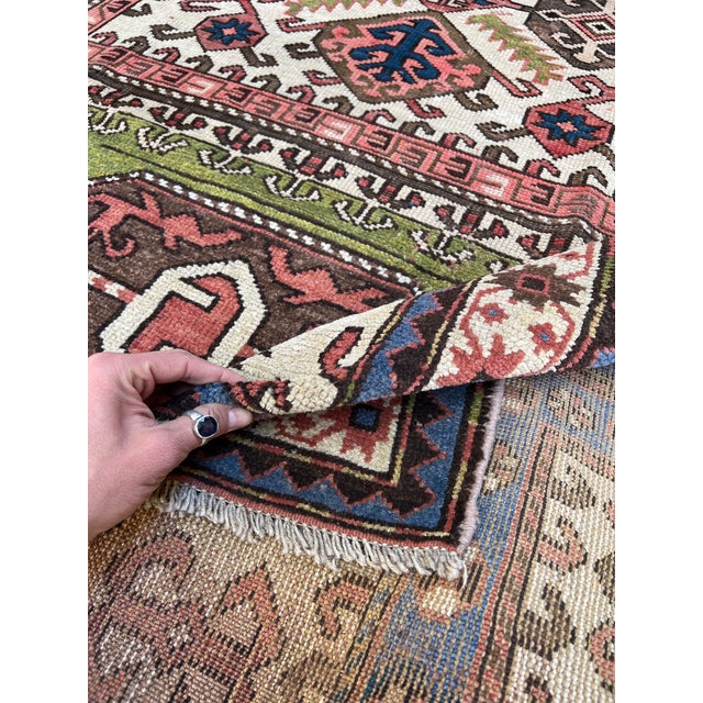 Caucasian Bordjalou Kazak Hand-Knotted Wool Rug - 5'2" X 8'0" For Sale - Image 10 of 10