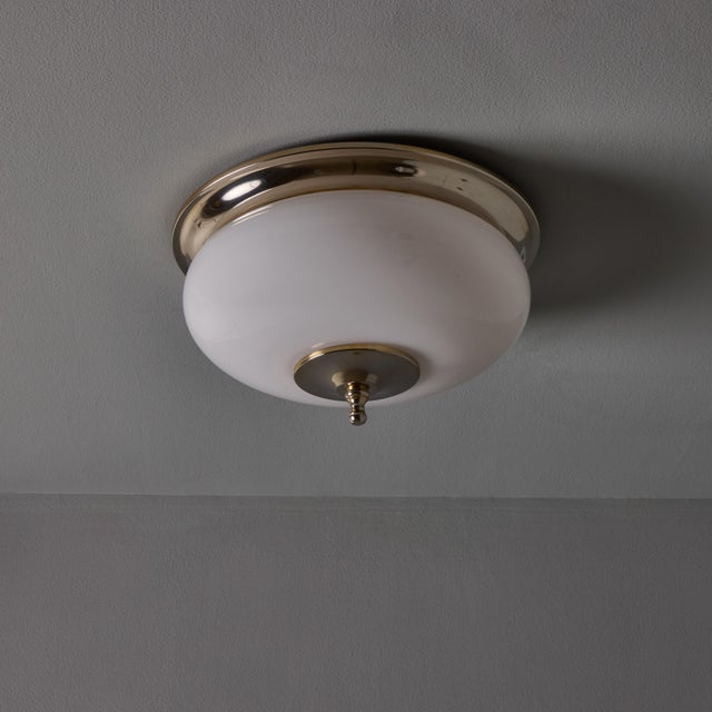 1970s 1970s Nickel and Opaline Glass Wall or Ceiling Lamp Attributed to Luigi Caccia Dominioni for Azucena For Sale - Image 5 of 18