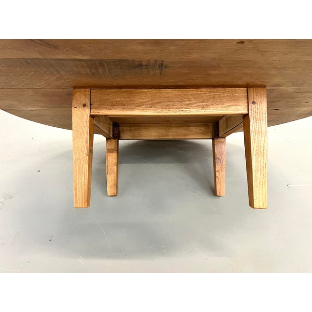 Wood Circular Oak Coffee Table, 1960s For Sale - Image 7 of 13
