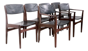 Set of Six Mid Century Danish Modern Dining Chairs by Frem Ro