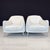 Dimensions: H 31.5” x W 30” x D 37” x SH 17” Pair of Italian white leather Platea armchairs designed by Natuzzi Italia in...