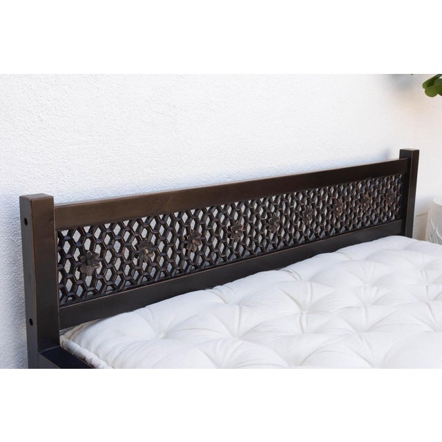 Black Floral Carved Jali Sofa For Sale - Image 8 of 12