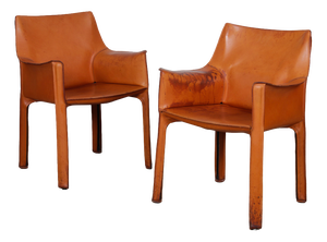 CAB 413 Armchairs attributed to Mario Bellini for Cassina, 1970, Set of 2