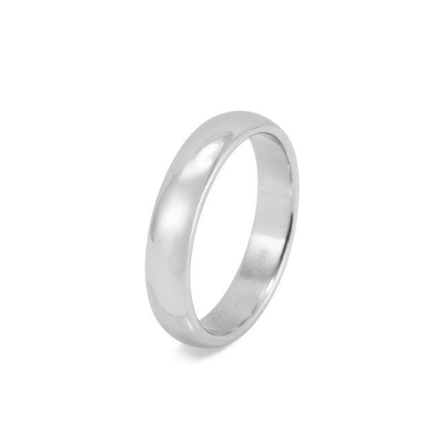Tiffany and Co. Men's Tiffany & Co. Tiffany Forever Platinum 950 4.5mm Lucida Wedding Band Ring, Size 9 For Sale - Image 4 of 8