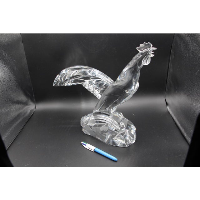 1930s Large Art Deco Crystal Cockerel by Georges Chevalier for Baccarat For Sale - Image 5 of 13