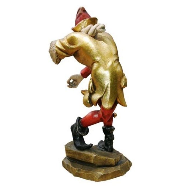 Set of 6 1970s Morisken Dancers, Munich Hand-Carved Wood Figures, Signed Virgil Oberpacher For Sale - Image 12 of 13