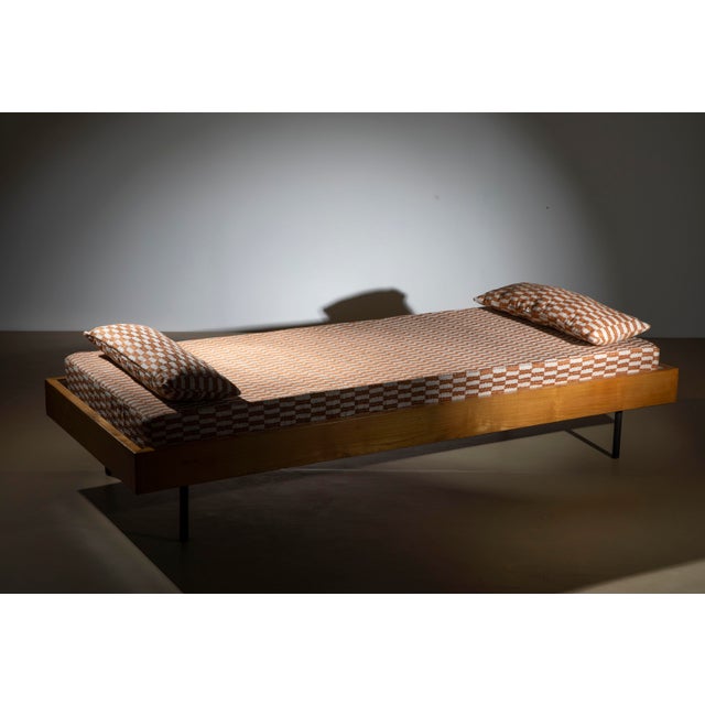 Wood Mid-Century Modern Daybed in Beech and Metal, Italy, 1950s For Sale - Image 7 of 10