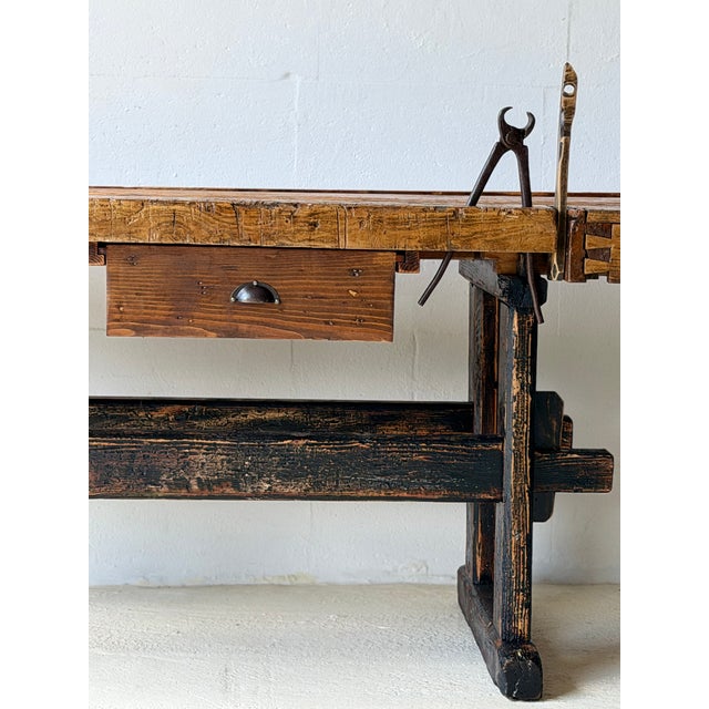 Antique Wooden Carpenters Workbench, 1890s For Sale - Image 6 of 18