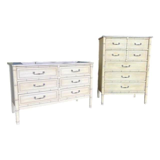 Mid Century Henry Link Bali Hai Dresser Set For Sale