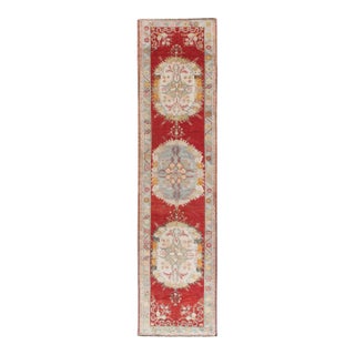 Vintage Circa 1940 Turkish Oushak Runner Rug , 2ft 11in X 11ft 5in For Sale