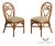 Coastal Style Pair Of Rattan Dining Chairs With Upholstered Seats For Sale
