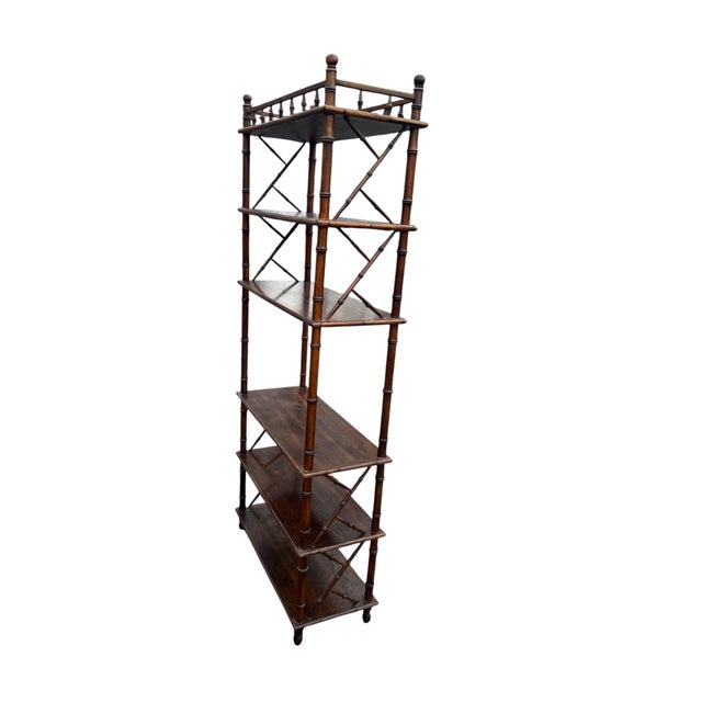 Late 20th Century Late 20th Century Faux Bamboo Shelf For Sale - Image 5 of 18