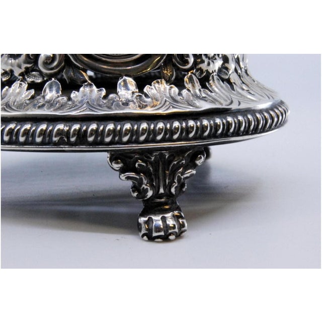 Victorian Silver Bell with Corded Base, Shells, Garland and Zoomorphic Feet For Sale - Image 9 of 10