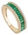 1ct Emerald & Diamond Eternity Band Art Deco Ring in 14k Gold Size 6 For Sale