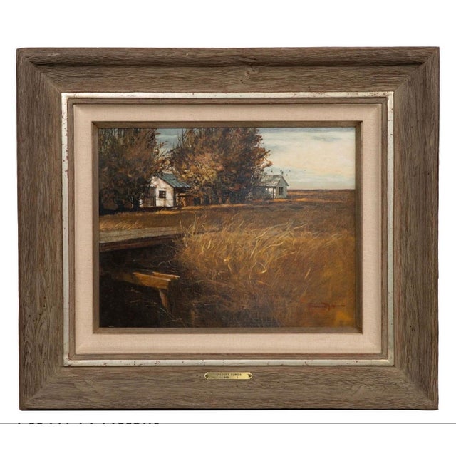 Gregory Sumida, Original Oil Painting Pickup Crossing Gregory Sumida California Artist Americana, 1976 For Sale - Image 11 of 13