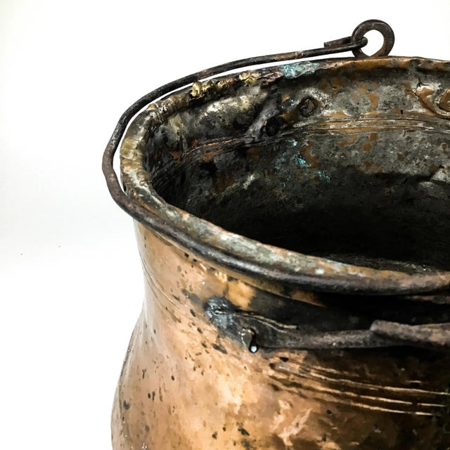 Antique French Copper & Brass Kettle or Chimney Pot For Sale - Image 10 of 13
