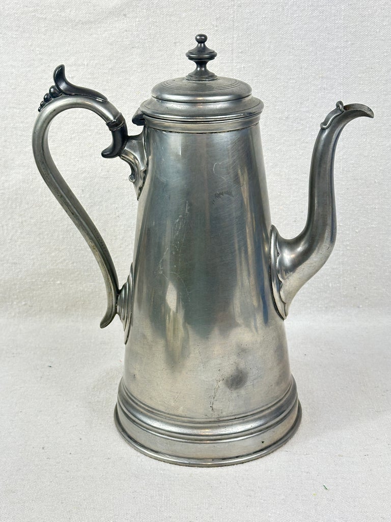 Antique Mid 1800's James Dixon & Sons Pewter Coffee Pot | Chairish