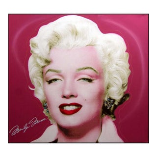 Steve Kaufman "Marilyn Monroe" Serigraph on Canvas Hand Signed# Pink Canvas For Sale