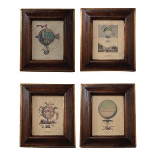 1980s Set of 4 Framed Balloon Prints on Board For Sale