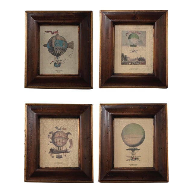 1980s Set of 4 Framed Balloon Prints on Board For Sale