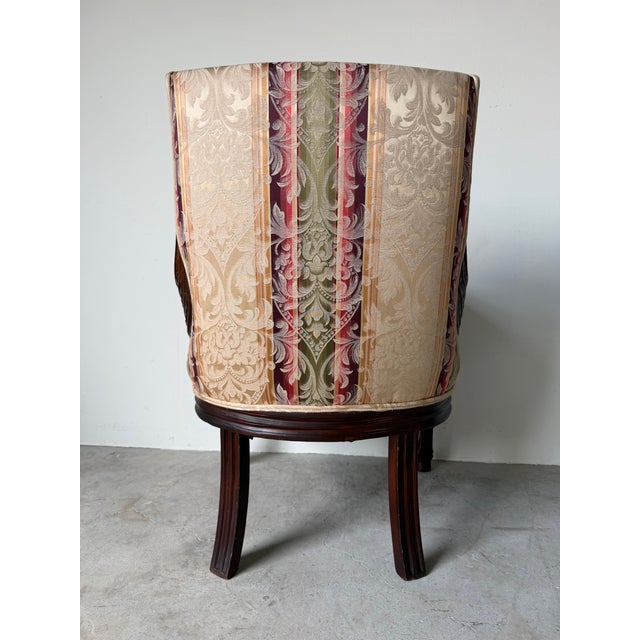 Vintage French Empire / Renaissance Revival Style Hand-Carved Mahogany Swan Armchair For Sale - Image 10 of 13