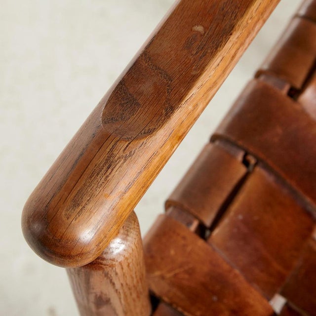 Oak Lounge Chair, 1970s For Sale - Image 10 of 12