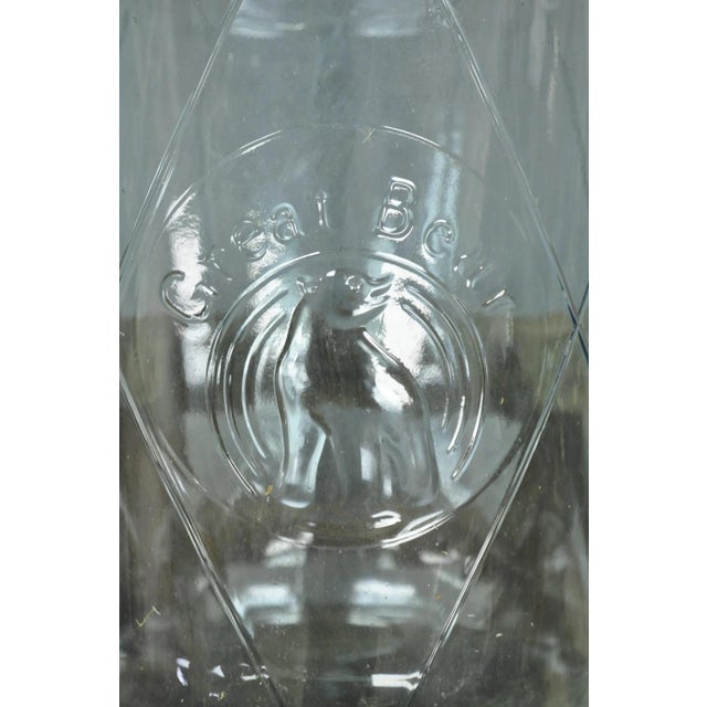 Mid 20th Century Vintage Great Bear Blue 5 Gallon Glass Carboy Jug in Wooden Crate For Sale - Image 5 of 13