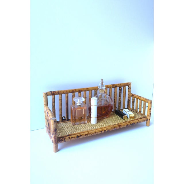 Wood Wicker Bamboo Wall Shelf, Circa Mid to Late 20th Century For Sale - Image 7 of 10