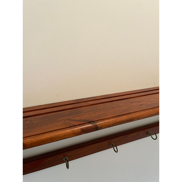 Vintage 1970s Mediterranean Wall Shelf With Cast Metal Scroll Brackets & Plate Grooves For Sale - Image 9 of 10