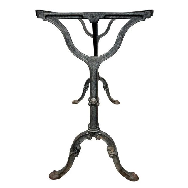Black French Cast Iron and Marble Bistro Table, 1960s For Sale - Image 8 of 14