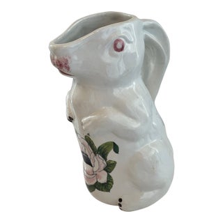 1970s Italian Faience Rabbit-Form Pitcher For Sale