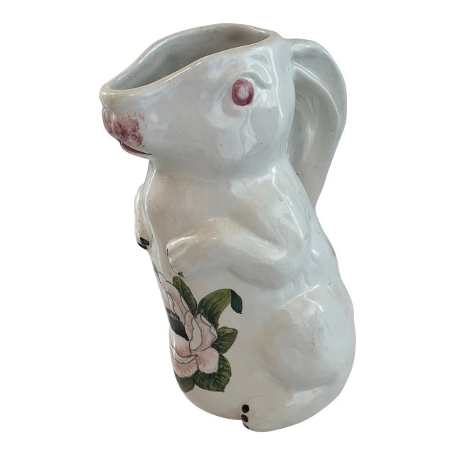 1970s Italian Faience Rabbit-Form Pitcher For Sale