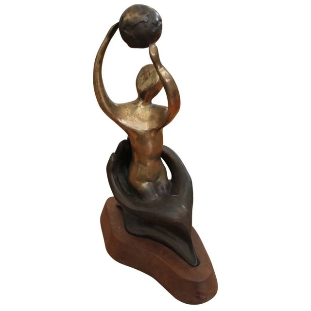 Chris Tompkins "Kaitha" Figurative Sculpture of a Women in a Hand 1986 For Sale - Image 4 of 7