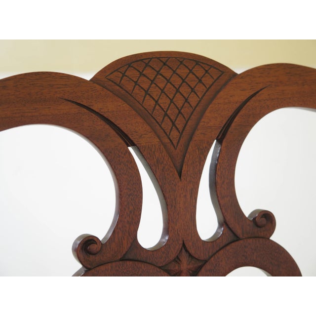 1970s Vintage Kittinger Style Chippendale Mahogany Dining Chairs- Set of 8 For Sale - Image 11 of 13