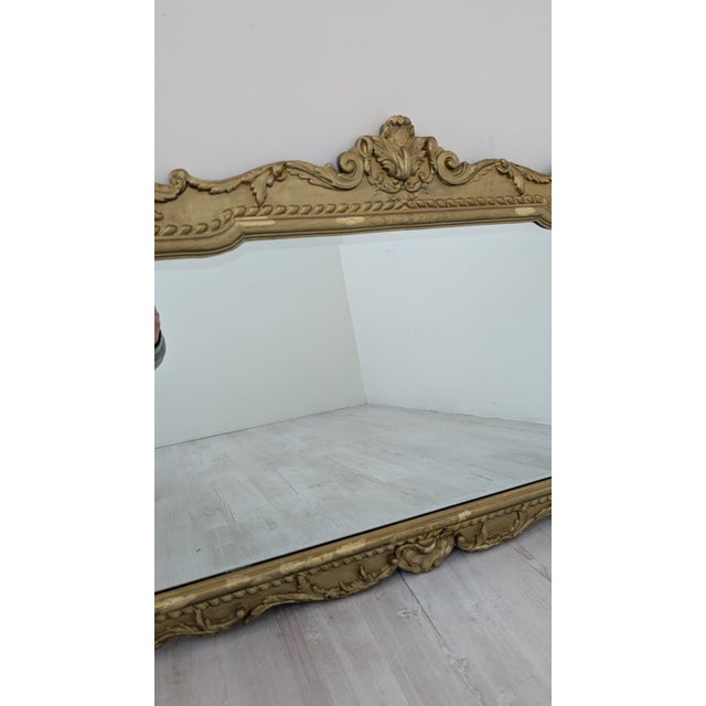 Baroque Vintage Mirror in Gilded Wooden Frame, 1960s For Sale - Image 3 of 13
