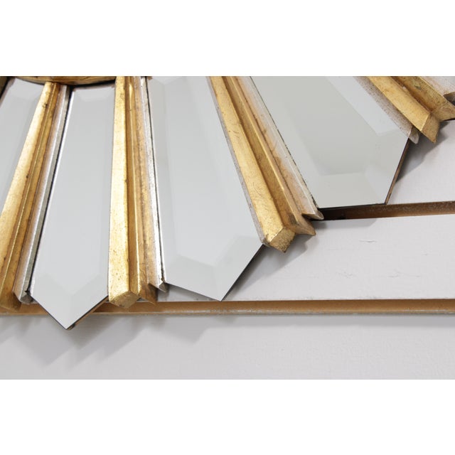 Gold Friedman Brothers Round Modern Sunburst Gold & Silver Mirror For Sale - Image 8 of 13