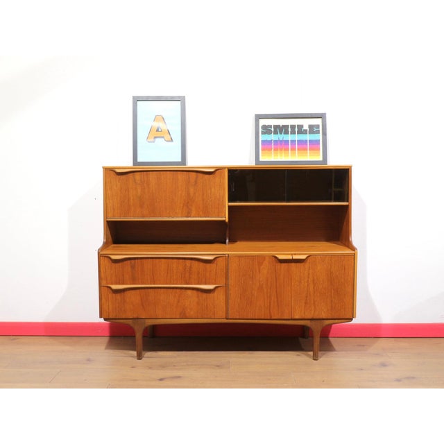 Mid-Century Modern Mid Century Modern Vintage Teak Highboard Credenza Sideboard by S Form Danish Style For Sale - Image 3 of 15