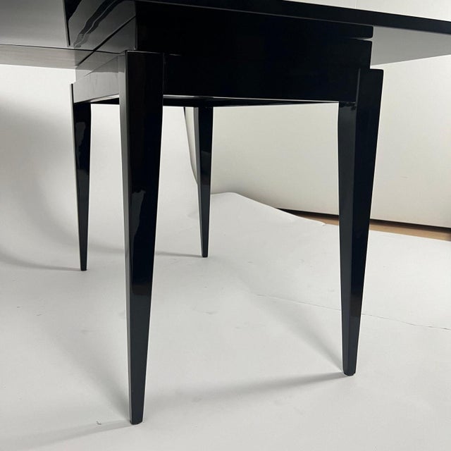 Art Deco Games Table in Black Lacquer, Red and Black Leather, France, 1930s For Sale - Image 18 of 18