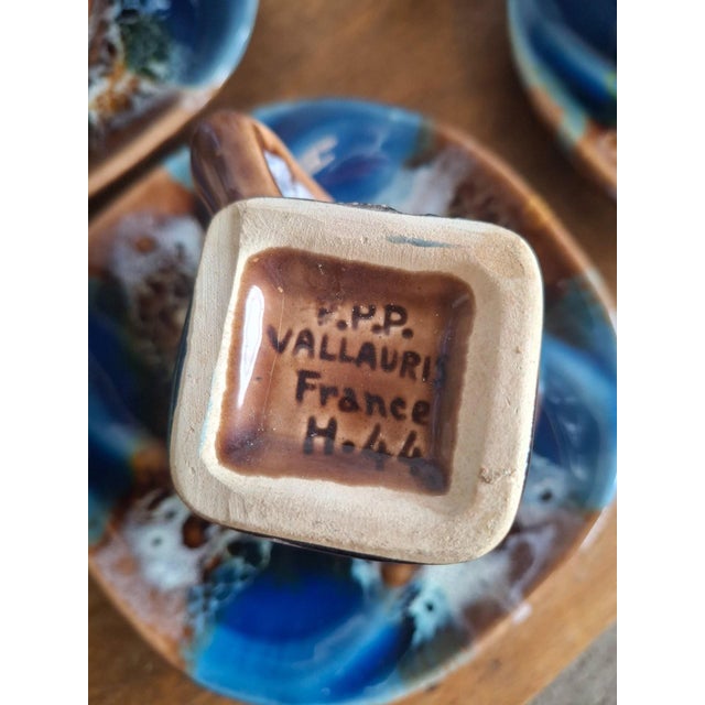 A superb complete ceramic coffee service from vallauris (french riviera), dating from the 1940s-1950s, stamped 'p.p.p....